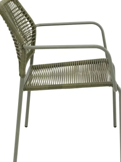 Clearance KARE Design Krzesło ogrodowe z podłokietnikami w kolorze zielonym ażurowe 54x85 cm - KARE