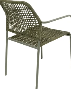 Clearance KARE Design Krzesło ogrodowe z podłokietnikami w kolorze zielonym ażurowe 54x85 cm - KARE