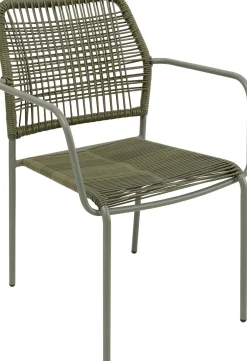 Clearance KARE Design Krzesło ogrodowe z podłokietnikami w kolorze zielonym ażurowe 54x85 cm - KARE