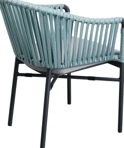 Fashion KARE Design Krzesło ogrodowe z podłokietnikami niebieskie petrol  rama aluminiowa 57x76 cm - KARE
