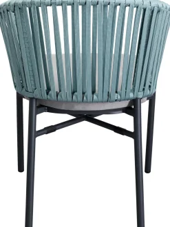 Fashion KARE Design Krzesło ogrodowe z podłokietnikami niebieskie petrol  rama aluminiowa 57x76 cm - KARE