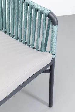 Fashion KARE Design Krzesło ogrodowe z podłokietnikami niebieskie petrol  rama aluminiowa 57x76 cm - KARE