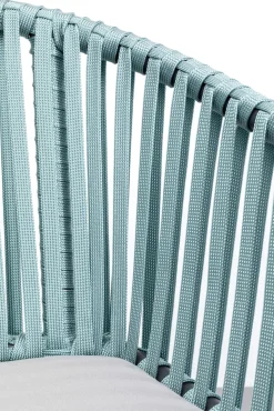 Fashion KARE Design Krzesło ogrodowe z podłokietnikami niebieskie petrol  rama aluminiowa 57x76 cm - KARE