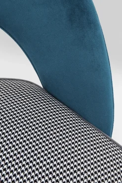 Clearance KARE Design Krzesło Samantha 56x83 cm niebieskozielone siedzisko pepitka - KARE