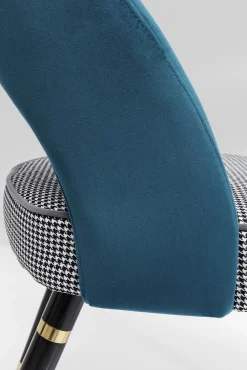 Clearance KARE Design Krzesło Samantha 56x83 cm niebieskozielone siedzisko pepitka - KARE