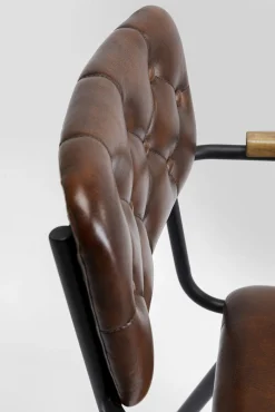 Online KARE Design Krzesło skórzane brązowe z podłokietnikami 53x79 cm nogi czarne - KARE