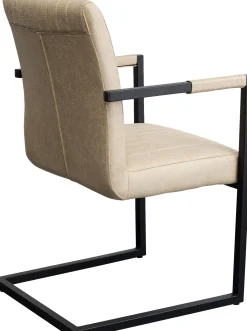 Sale KARE Design Krzesło swing z podłokietnikami beżowe nogi czarne 54x87 cm - KARE