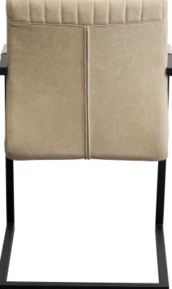 Sale KARE Design Krzesło swing z podłokietnikami beżowe nogi czarne 54x87 cm - KARE