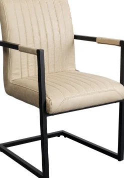 Sale KARE Design Krzesło swing z podłokietnikami beżowe nogi czarne 54x87 cm - KARE