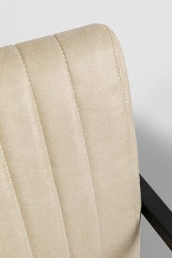 Sale KARE Design Krzesło swing z podłokietnikami beżowe nogi czarne 54x87 cm - KARE