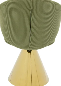 Hot KARE Design Krzesło tapicerowane zielone ze złotą podstawą 60x82 cm - KARE