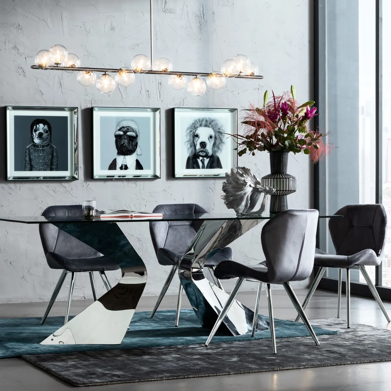 Discount KARE Design Krzesło Viva Chrome 52x82 cm szare - KARE