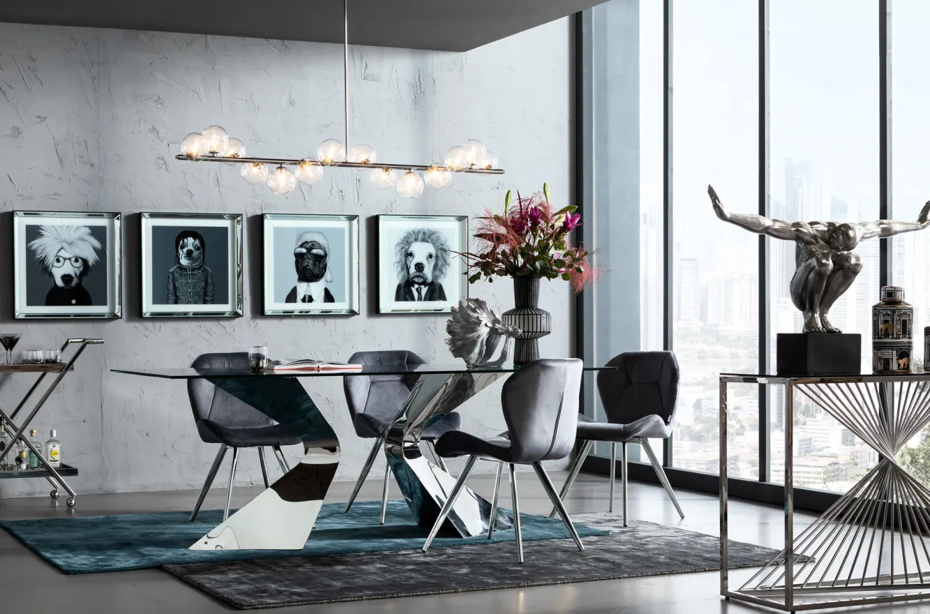 Discount KARE Design Krzesło Viva Chrome 52x82 cm szare - KARE