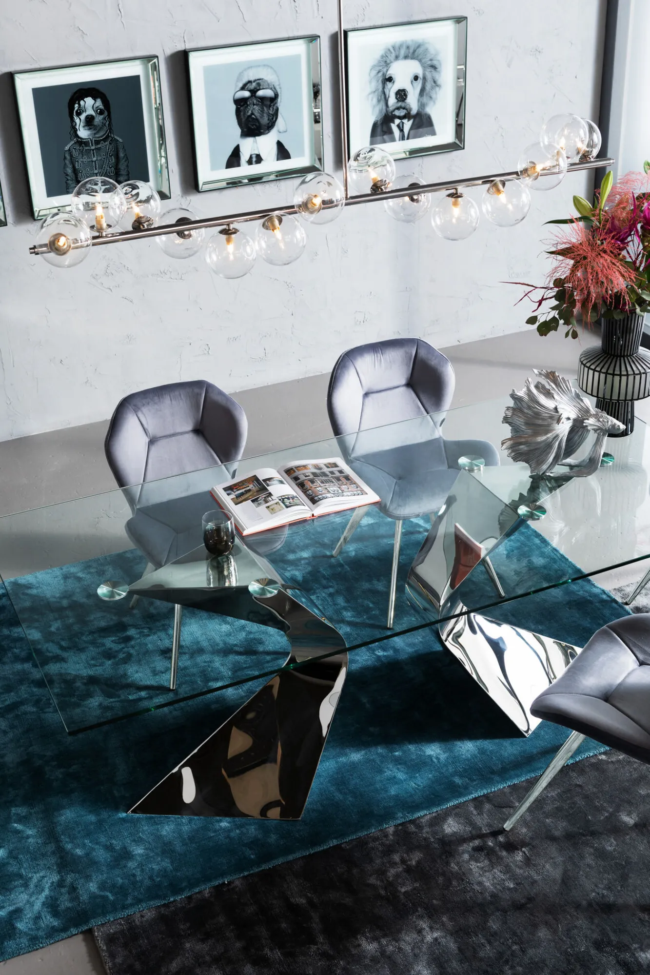 Discount KARE Design Krzesło Viva Chrome 52x82 cm szare - KARE