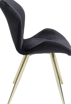 Discount KARE Design Krzesło Viva 50x82 cm czarne - nogi złote - KARE