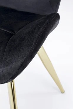 Discount KARE Design Krzesło Viva 50x82 cm czarne - nogi złote - KARE