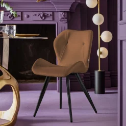 Clearance KARE Design Krzesło Viva 50x82 cm kolor curry - nogi czarne - KARE