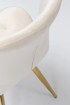 Hot KARE Design Krzesło Viva 50x82 cm kremowe - nogi złote - KARE