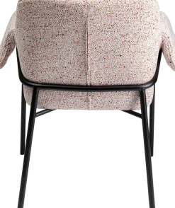 New KARE Design Krzesło z podłokietnikami beżowe z czarnymi nogami ze stali 70x85 cm - KARE