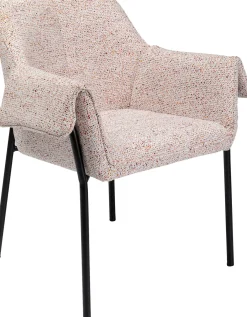 New KARE Design Krzesło z podłokietnikami beżowe z czarnymi nogami ze stali 70x85 cm - KARE