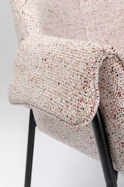 New KARE Design Krzesło z podłokietnikami beżowe z czarnymi nogami ze stali 70x85 cm - KARE