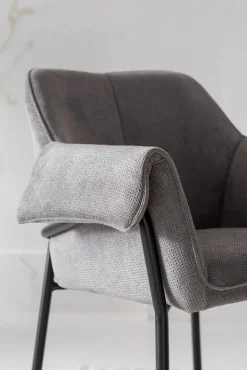 New KARE Design Krzesło z podłokietnikami Bess 70x85 cm szare - KARE