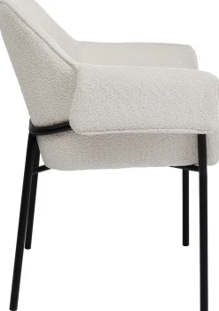 Discount KARE Design Krzesło z podłokietnikami Bess 70x85 cm kremowe - KARE