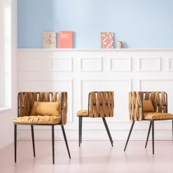 Fashion KARE Design Krzesło z podłokietnikami Cheerio 55x75 cm żółte - KARE