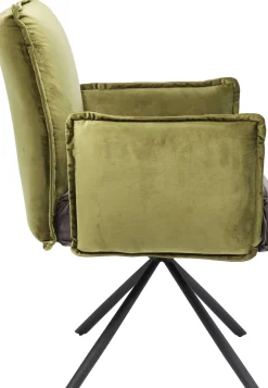 Online KARE Design Krzesło z podłokietnikami Chelsea 65x90 cm szaro-zielone - KARE