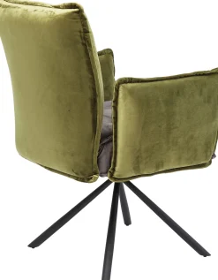 Online KARE Design Krzesło z podłokietnikami Chelsea 65x90 cm szaro-zielone - KARE