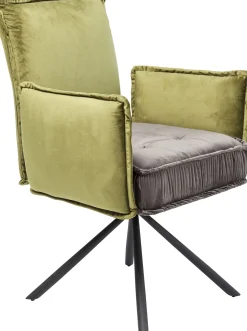 Online KARE Design Krzesło z podłokietnikami Chelsea 65x90 cm szaro-zielone - KARE