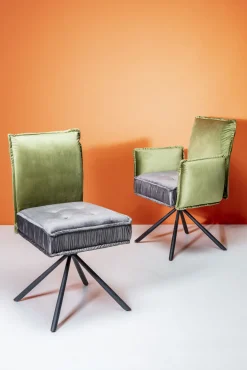 Online KARE Design Krzesło z podłokietnikami Chelsea 65x90 cm szaro-zielone - KARE