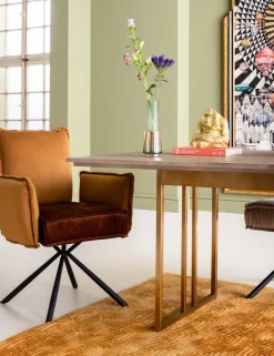 Online KARE Design Krzesło z podłokietnikami Chelsea 65x90 cm brązowe - KARE