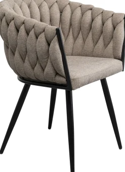 Discount KARE Design Krzesło z podłokietnikami Dean beżowe - KARE