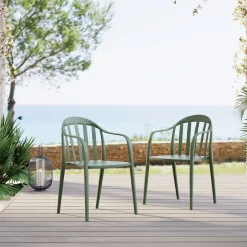 Online KARE Design Krzesło z podłokietnikami Flores Grey Green - KARE