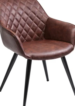Clearance KARE Design Krzesło z podłokietnikami Harry 60x84 cm brązowe ekoskóra - KARE