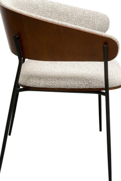 Online KARE Design Krzesło z podłokietnikami jasnoszare z brązowym oparciem 62x77 cm - KARE