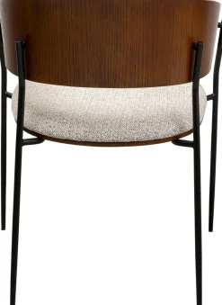 Online KARE Design Krzesło z podłokietnikami jasnoszare z brązowym oparciem 62x77 cm - KARE