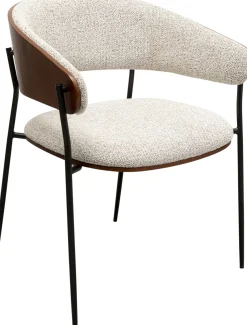 Online KARE Design Krzesło z podłokietnikami jasnoszare z brązowym oparciem 62x77 cm - KARE