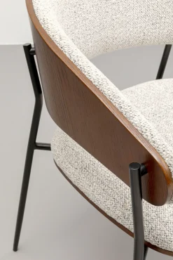 Online KARE Design Krzesło z podłokietnikami jasnoszare z brązowym oparciem 62x77 cm - KARE