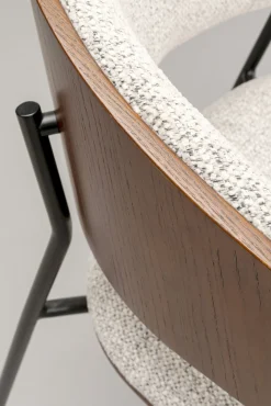 Online KARE Design Krzesło z podłokietnikami jasnoszare z brązowym oparciem 62x77 cm - KARE