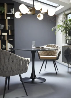 Outlet KARE Design Krzesło z podłokietnikami Knot 68x79 cm brązowe - KARE