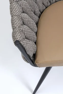 Outlet KARE Design Krzesło z podłokietnikami Knot 68x79 cm brązowe - KARE