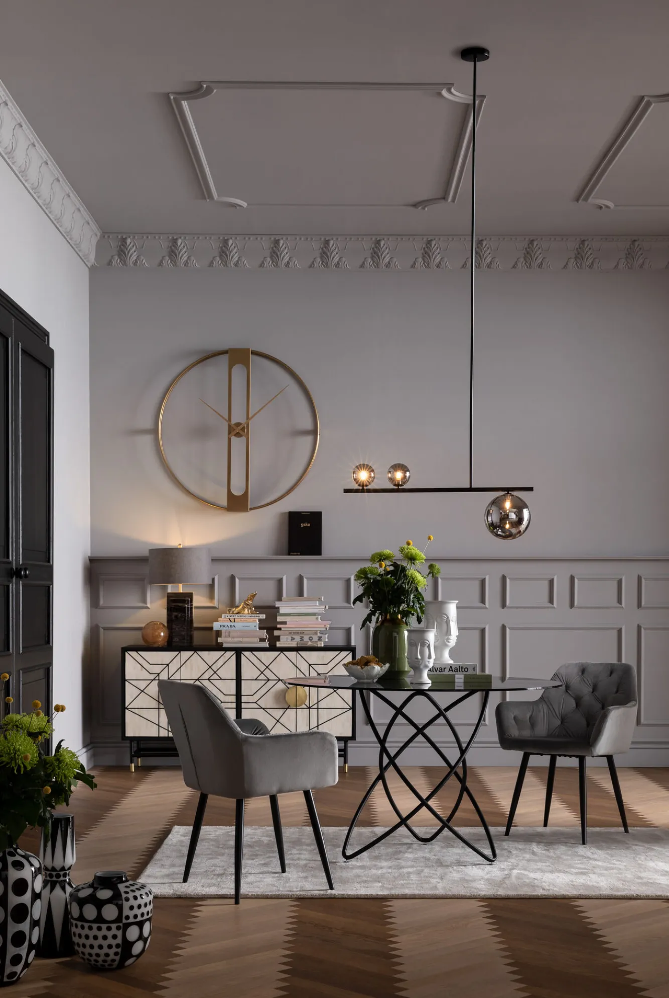 Best KARE Design Krzesło z podłokietnikami Kira 58x82 cm szare - KARE