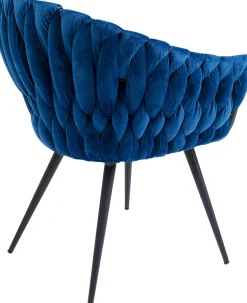 Discount KARE Design Krzesło z podłokietnikami Knot 68x79 cm niebieskie - KARE