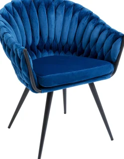 Discount KARE Design Krzesło z podłokietnikami Knot 68x79 cm niebieskie - KARE