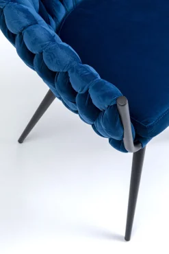 Discount KARE Design Krzesło z podłokietnikami Knot 68x79 cm niebieskie - KARE