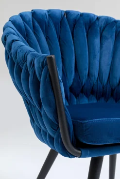 Discount KARE Design Krzesło z podłokietnikami Knot 68x79 cm niebieskie - KARE