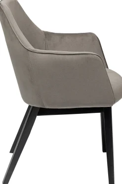 Online KARE Design Krzesło z podłokietnikami Modino Velvet 55x82 cm szare - KARE