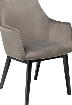 Online KARE Design Krzesło z podłokietnikami Modino Velvet 55x82 cm szare - KARE